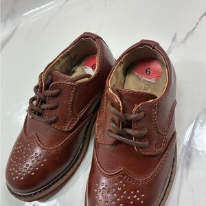Deer Stags Brown Kids Lace-Up Dress Oxfords